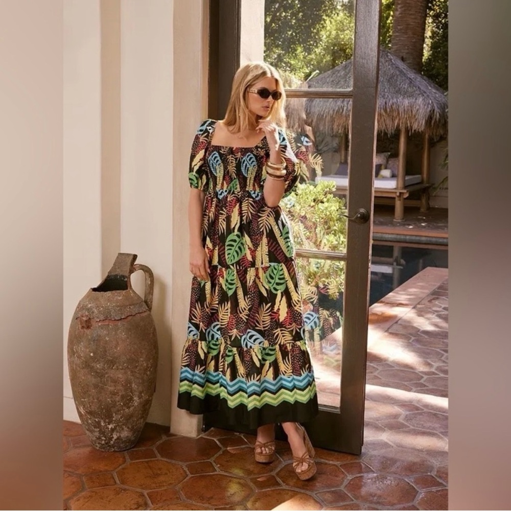 Tropical Floral Print Maxi Dress w/Pockets!🤗